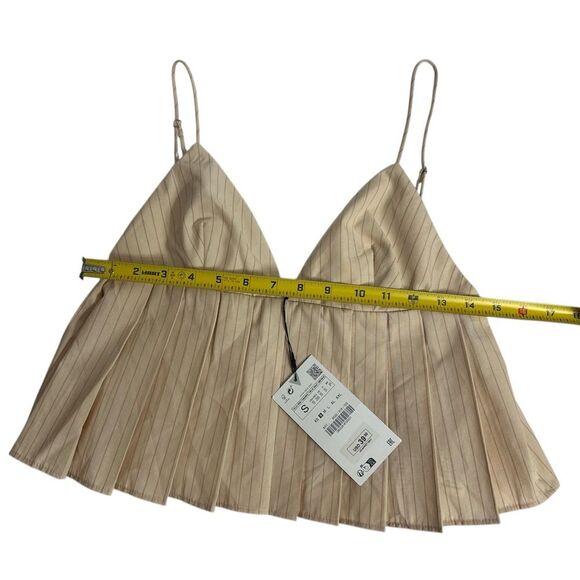 ZARA Pleated Spaghetti straps Top, Size SMALL - Picture 4 of 11